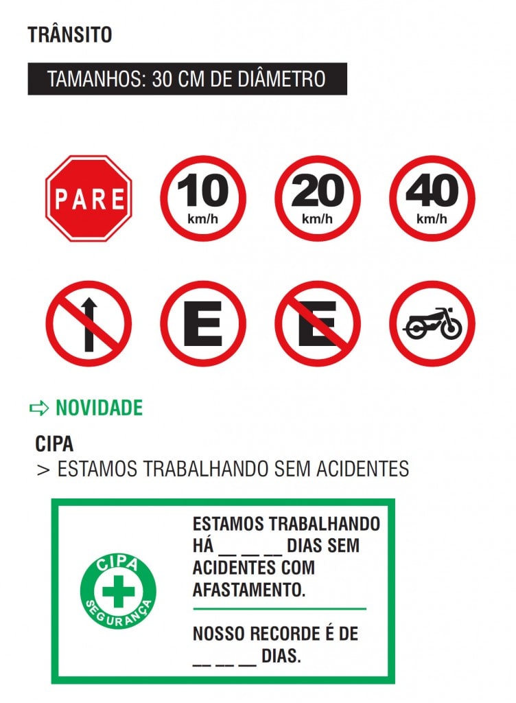 Placas de sinalização de segurança - Sinalização de Trânsito